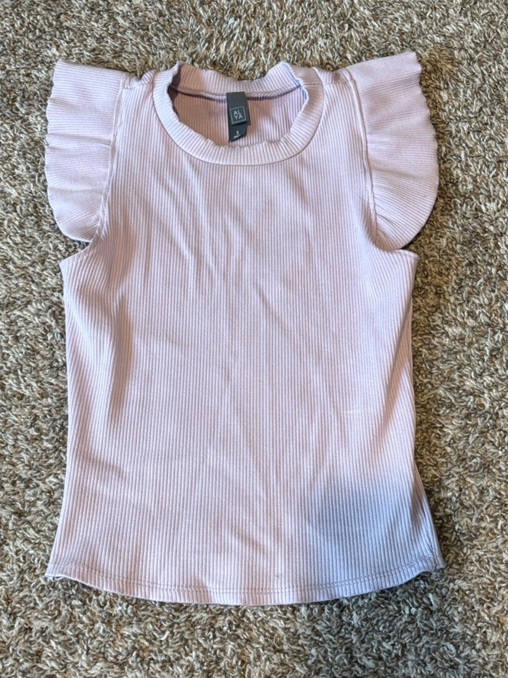 Alya Ribbed Flutter Sleeve Tank - Light Purple